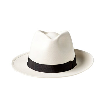 White cowboy hat isolated on transparent background, clipping path, png file, 