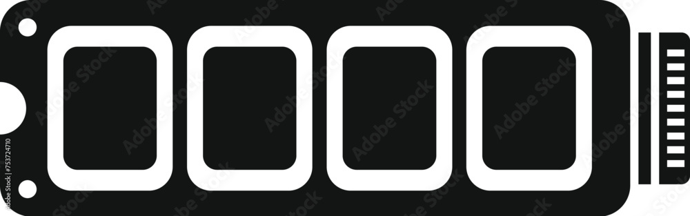 Poster fast ssd memory board icon simple vector. archive usb. state disk device