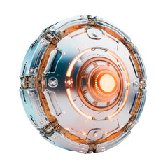 Intricately Designed Futuristic Spherical Device - Cut out, Transparent Background