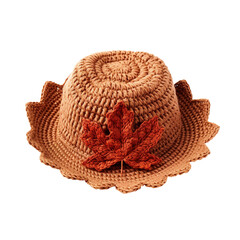Brown straw hat isolated on transparent background, clipping path, png file, 