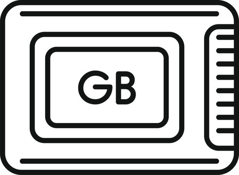 black and white gb memory card clip art preview