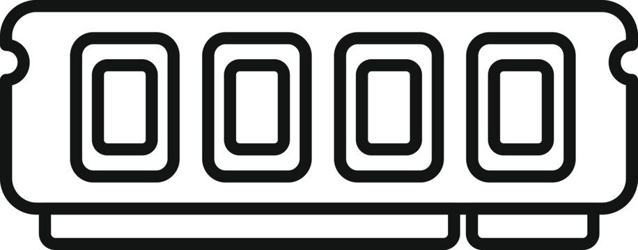 black and white ram memory module clip art preview