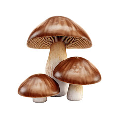  Mushroom, isolated on transparent background. generative ai. 
