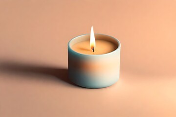 Obraz na płótnie Canvas A centered candle mockup with a gradient background and soft lighting, setting a serene and peaceful mood.