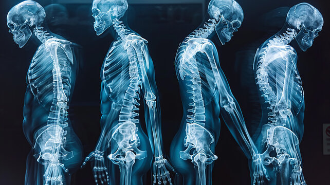 Human body joints on X-ray view,generative ai