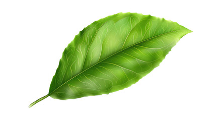 A Green Leaf. A close up photograph of a single green leaf placed on a plain Transparent background.png