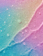 透明でカラフルな液体のクローズアップ