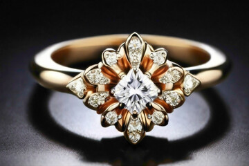 "The fabulous ring gleamed upon her finger, a dazzling testament to love's brilliance and enduring beauty."
