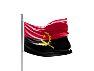 National Flag of Angola. Flag isolated on white background with clipping path.
