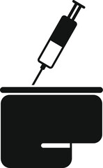 Injection filling tank icon simple vector. Refill cartridge. Delete ink warming