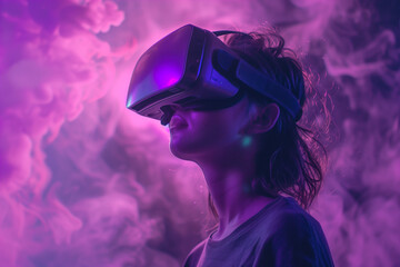 Illustration of a VR user seeing the positive aspects of live. AI Generated