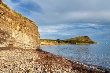Kimmeridge bay with Clavell tower in the distance