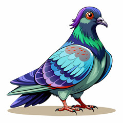 Fototapeta premium pigeon, dove, carrier pigeon, bird, poultry, avian, birdy, nestling, chick, auk, pet, vector, illustration, draw, cartoon, pretty, cute