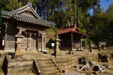 大船熊野神社の眺め　快晴の富士山と鉄塔