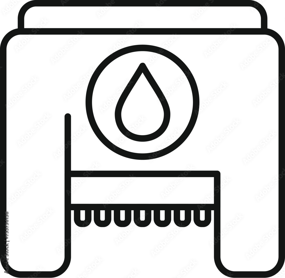 Sticker Fuel ink cartridge icon outline vector. Colored device. Equipment fax document