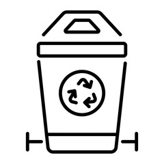 Check line icon of recycle bin 