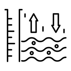Check out outline icon depicting water level 