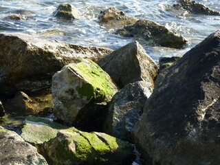 Des rochers en bord de mer