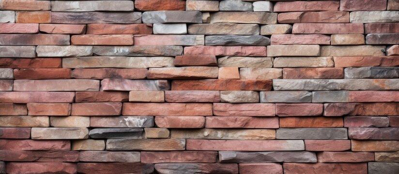 Texture of brick wall and stacked stone plates