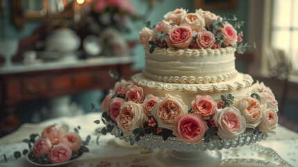 Obraz na płótnie Canvas Vintage Wedding Cake.
