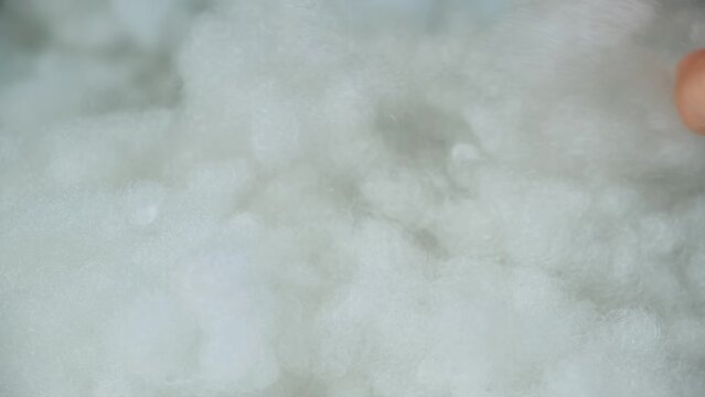 Holofiber synthetic pillow filler close-up.