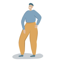 Flat happy people dancing and enjoying life.