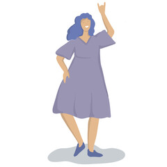 Flat happy people dancing and enjoying life.