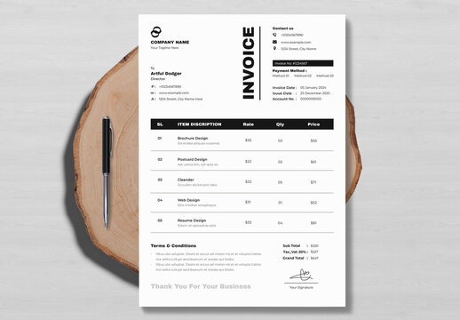 Business Invoice Template Layout