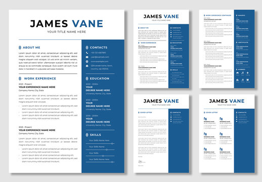 Clean Resume Design With Blue Accents