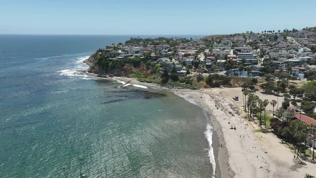 California Cabrillo Beach and San Pedro Aerial Shot Orbit R