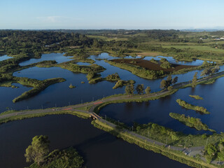 Aerial view of the water park, Curitiba metropolitan area. 