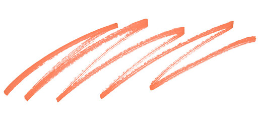 Orange stroke brush isolated on transparent background.