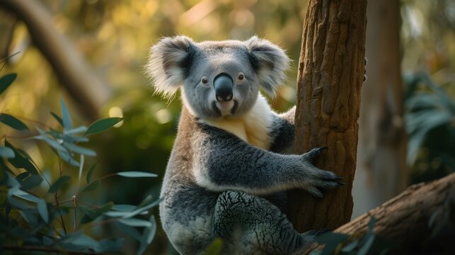 a cinematic and Dramatic portrait image for koala bear