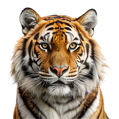 Fototapeta premium Tiger, Panthera tigris, isolated on transparent background