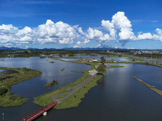 Aerial view of the water park, Curitiba metropolitan area. 
