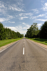 Fototapeta premium paved road in sunny weather