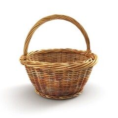 Obraz premium A basket is sitting on a white background