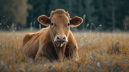 a cinematic and Dramatic portrait image for cow
