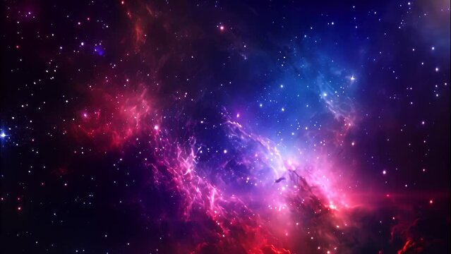 Stars dust and gas nebula in a far galaxy