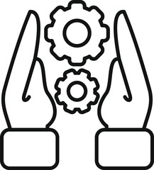 Gear care evidence icon outline vector. Mind business solution. Generation problem
