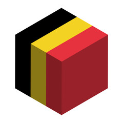 Fototapeta premium Belgium flag - isometric 3D cube isolated on white background. Vector object.