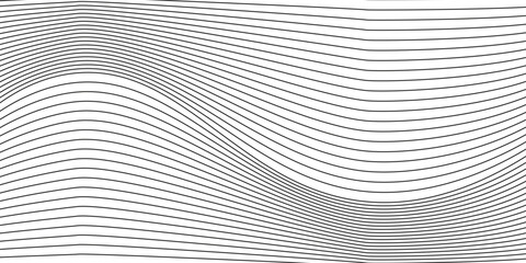 Curve wave seamless pattern. Thin line wavy abstract vector background. Curve wave seamless pattern. Line art striped graphic template.