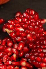 sweet red pomegranate close up
