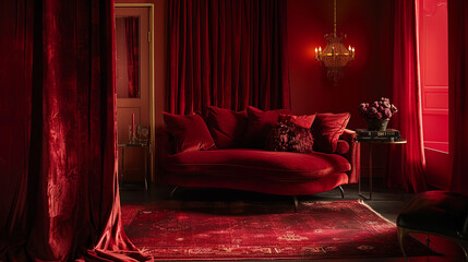A bold ruby red tone adding drama and intensity to the presentation