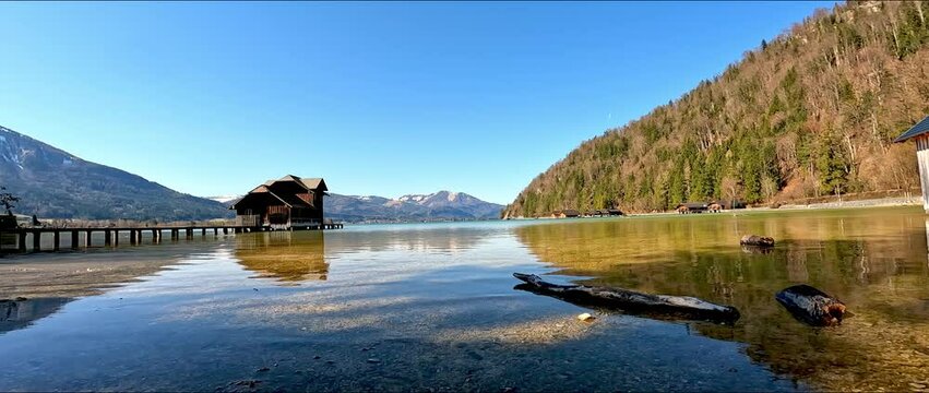 Lake Wolfgangsee, Salzkammergut, Austria, in spring