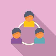 Group team coping skills icon flat vector. Tension therapy. Work person task