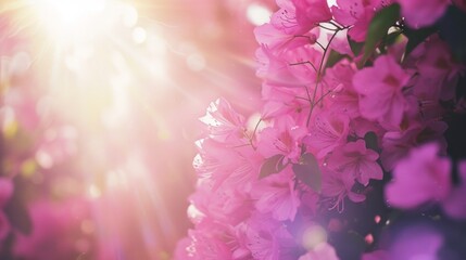 Sunlight Through Delicate Pink Flowers