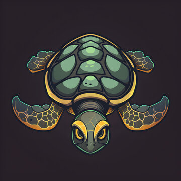 turtle on black background
