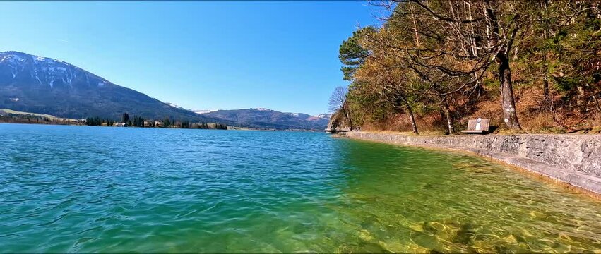 Lake Wolfgangsee, Salzkammergut, Austria, in spring