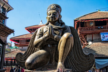Garuda Statue in Praying Pose at Durbar Square, Heart of Kathmandu, Nepal